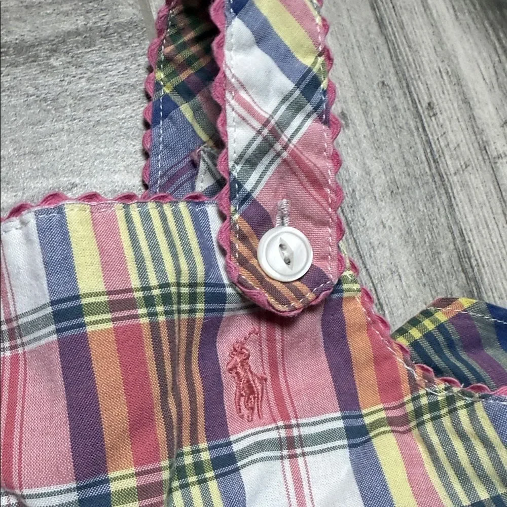 Ralph Lauren Plaid Ruffle Top and Diaper Cover Set